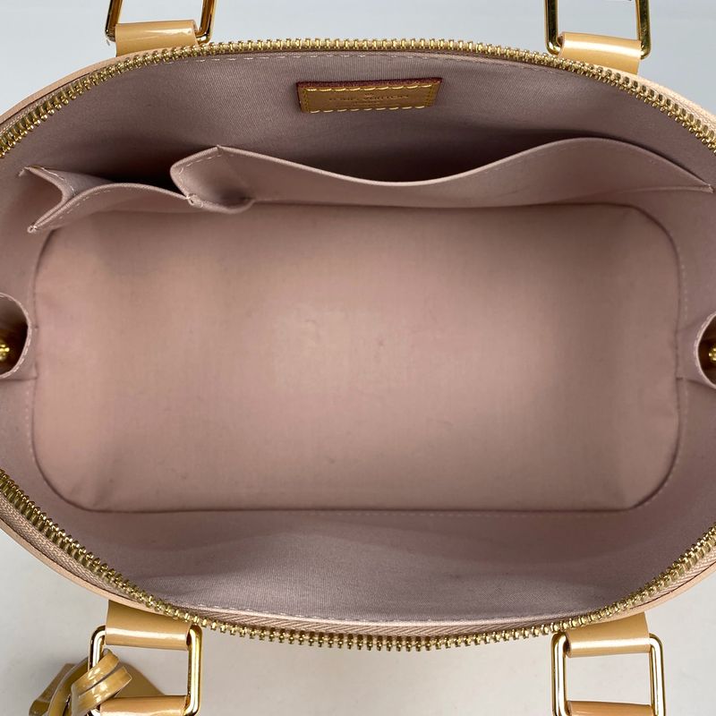 Louis Vuitton Alma PM Handbag Monogram Vernis Rose Florentine M91614 Women