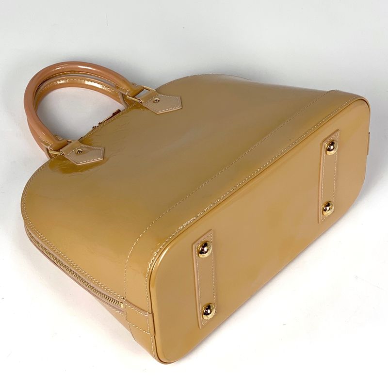 Louis Vuitton Alma PM Handbag Monogram Vernis Rose Florentine M91614 Women