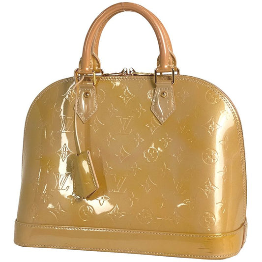 Louis Vuitton Alma PM Handbag Monogram Vernis Rose Florentine M91614 Women