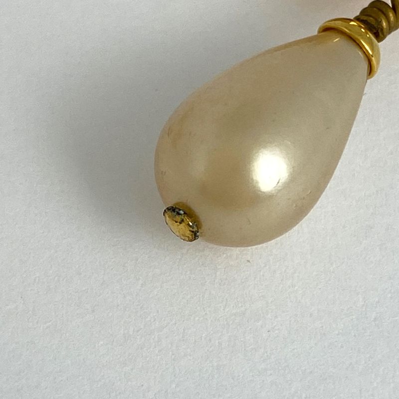 Chanel Coco Mark Faux Pearl Earrings Swing Turnlock Earrings GP Gold Ladies