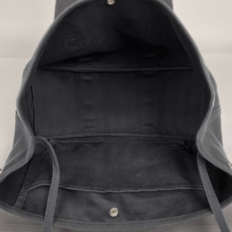 Hermes Valparaiso MM Tote Handbag Twirl Chevron Black Not Marked Ladies