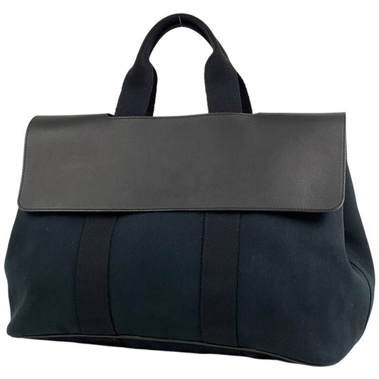 Hermes Valparaiso MM Tote Handbag Twirl Chevron Black Not Marked Ladies