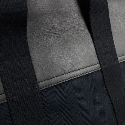 Hermes Valparaiso MM Tote Handbag Twirl Chevron Black Not Marked Ladies