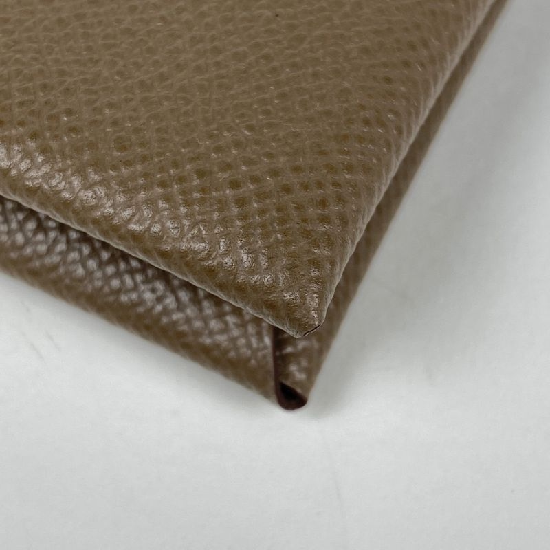 Hermes Calvi Verso Card Case Vaux Epson Etoupe Women