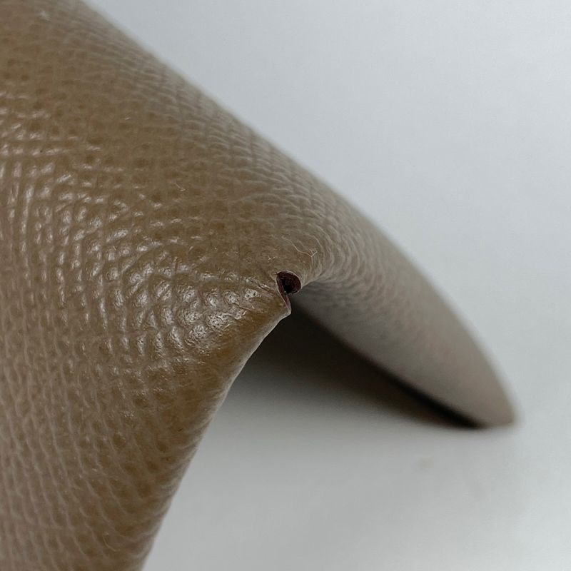 Hermes Calvi Verso Card Case Vaux Epson Etoupe Women