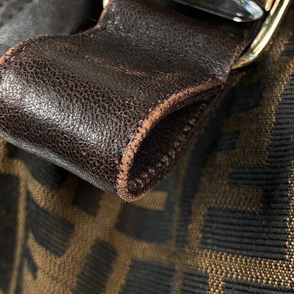 Fendi Zucca Pattern Spy Bag Handbag Canvas Brown 8br511 Women