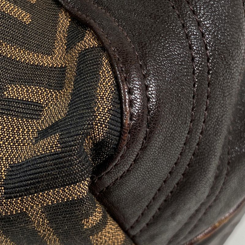 Fendi Zucca Pattern Spy Bag Handbag Canvas Brown 8br511 Women