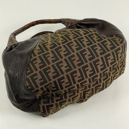 Fendi Zucca Pattern Spy Bag Handbag Canvas Brown 8br511 Women