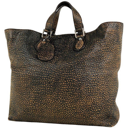 Gucci Logo Tote Handbag Tote Leather Brown 298186 Women