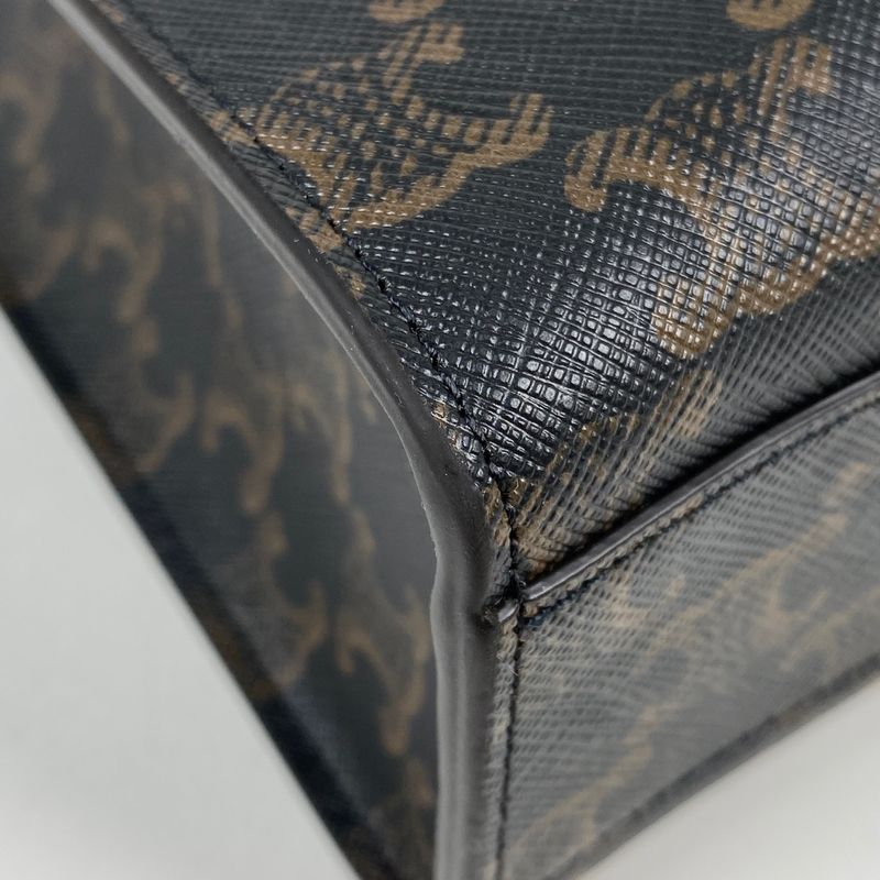 Celine Small Vertical Cabas 2WAY Shoulder Bag Triomphe Tote Bag Coated Canvas