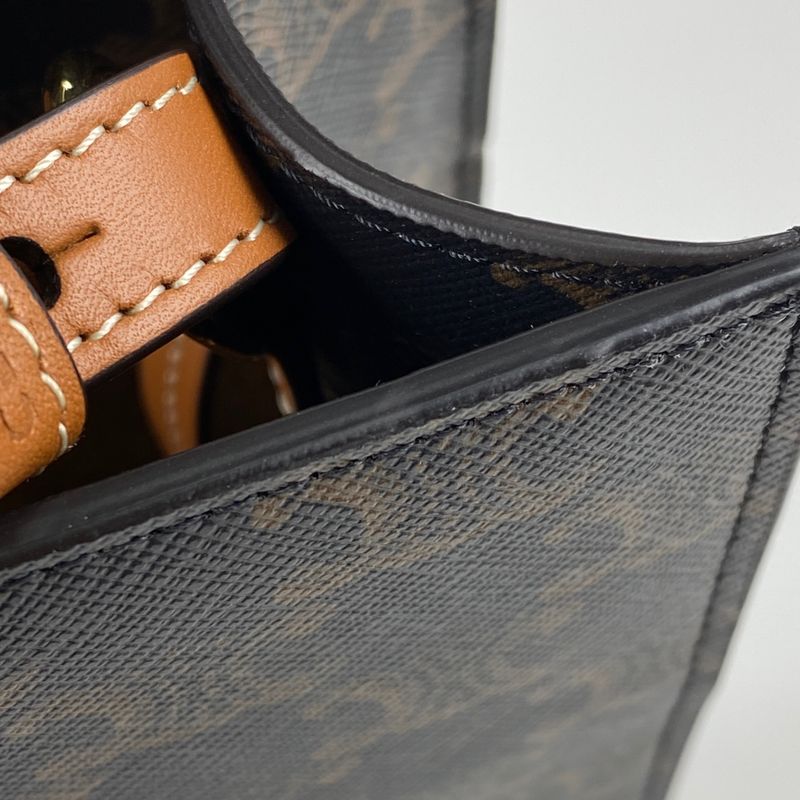 Celine Small Vertical Cabas 2WAY Shoulder Bag Triomphe Tote Bag Coated Canvas