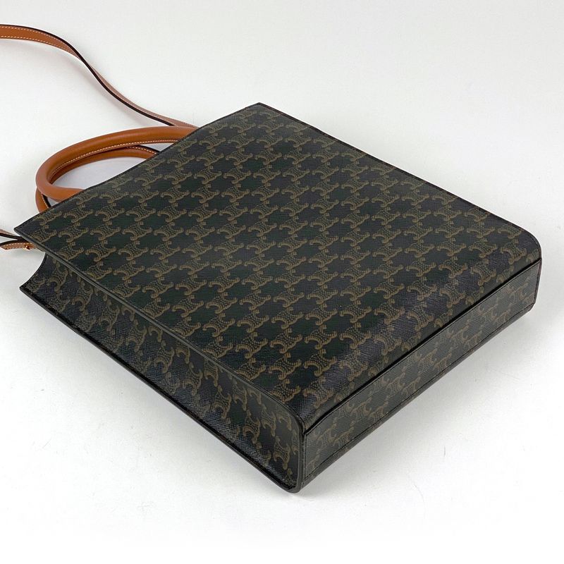 Celine Small Vertical Cabas 2WAY Shoulder Bag Triomphe Tote Bag Coated Canvas