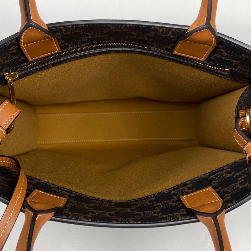 Celine Small Vertical Cabas 2WAY Shoulder Bag Triomphe Tote Bag Coated Canvas