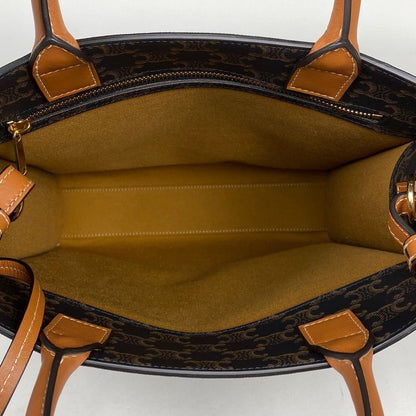 Celine Small Vertical Cabas 2WAY Shoulder Bag Triomphe Tote Bag Coated Canvas