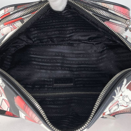 Prada Comic Print Body Bag Waist Bag Logo Body Bag Leather Nero (black)