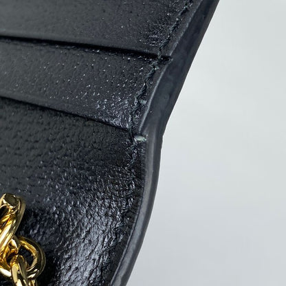 Gucci GG Crystal Chain Wallet Adidas Chain Wallet Leather Black Blue 621892