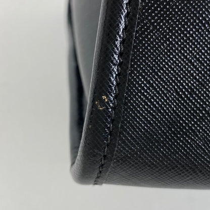 Prada Logo Handbag Tweed Tote Handbag Saffiano Leather Nero (black) White Women