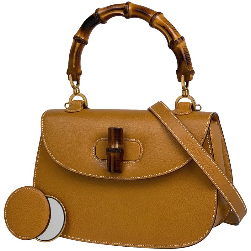Gucci Bamboo Handbag 2WAY Shoulder Bag Old Gucci 00019510633 Handbag Leather