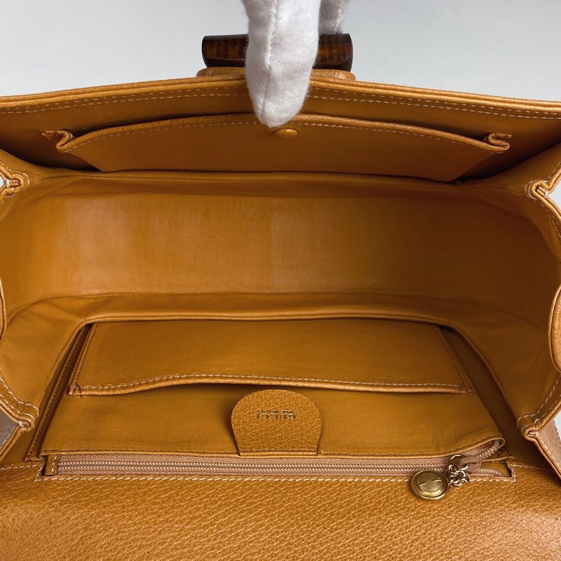 Gucci Bamboo Handbag 2WAY Shoulder Bag Old Gucci 00019510633 Handbag Leather