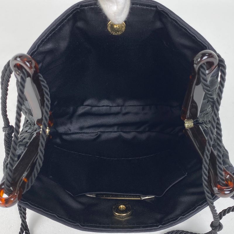 Bottega Veneta Intrecciato Shoulder Bag Crossbody Shoulder Bag Satin Black Women