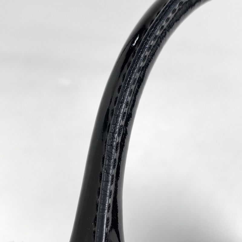 Christian DIOR Trotter Pattern Handbag Mini Boston Enamel Handbag Patent