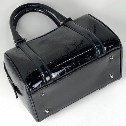 Christian DIOR Trotter Pattern Handbag Mini Boston Enamel Handbag Patent