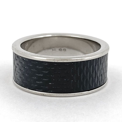 Louis Vuitton Burg Soho Ring Damier Ring Size 21.5 Metal Leather Silver Black