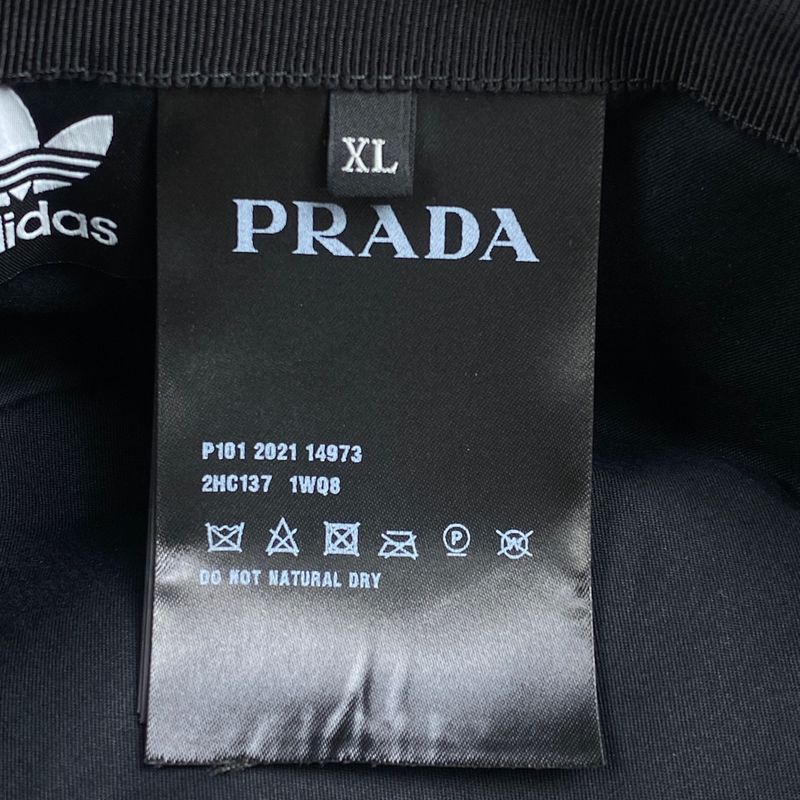 Prada Logo Plate Bucket Hat Re Nylon Adidas Hat Nylon Nero (black) Men's