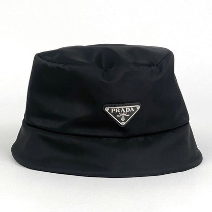 Prada Logo Plate Bucket Hat Re Nylon Adidas Hat Nylon Nero (black) Men's