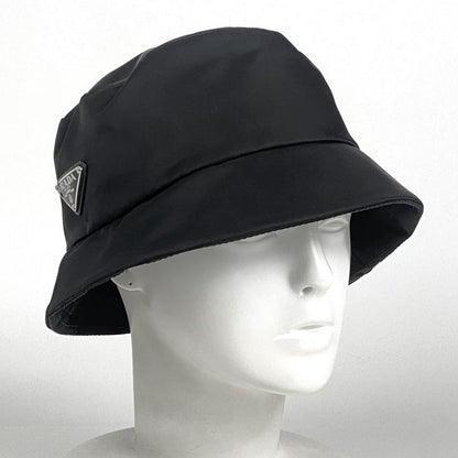 Prada Logo Plate Bucket Hat Re Nylon Adidas Hat Nylon Nero (black) Men's
