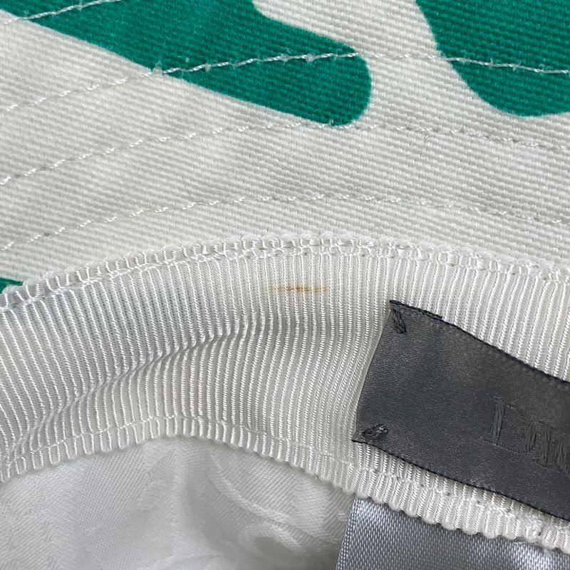 Christian DIOR Logo Bucket Hat Sean Stussy Hat Cotton Green White Women