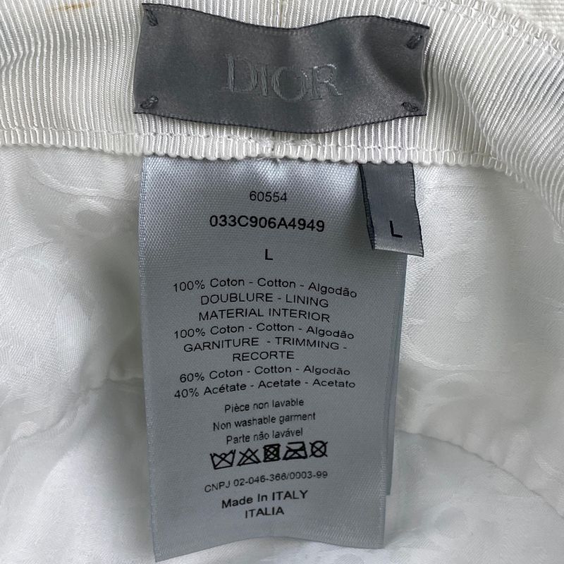 Christian DIOR Logo Bucket Hat Sean Stussy Hat Cotton Green White Women