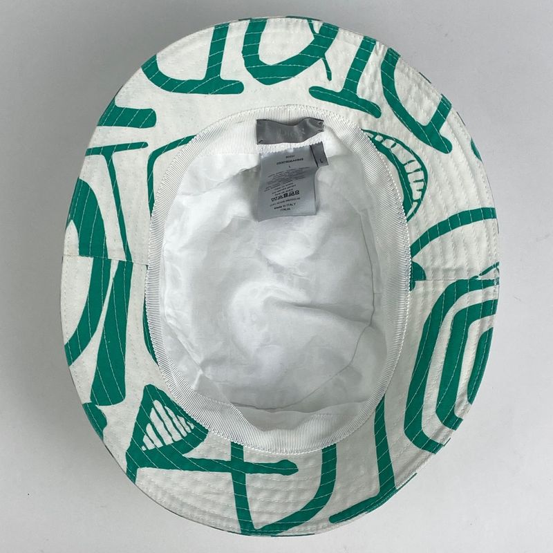 Christian DIOR Logo Bucket Hat Sean Stussy Hat Cotton Green White Women