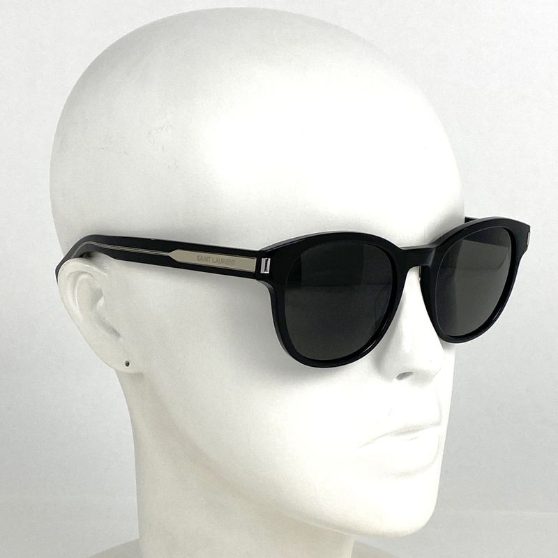 Saint Laurent Logo Sunglasses International Fit Mens Sunglasses Plastic Black