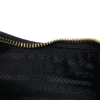 Prada Shoulder Bag Re-edition 2005 Re-nylon Bag 1bh204 Black And Gold Leather