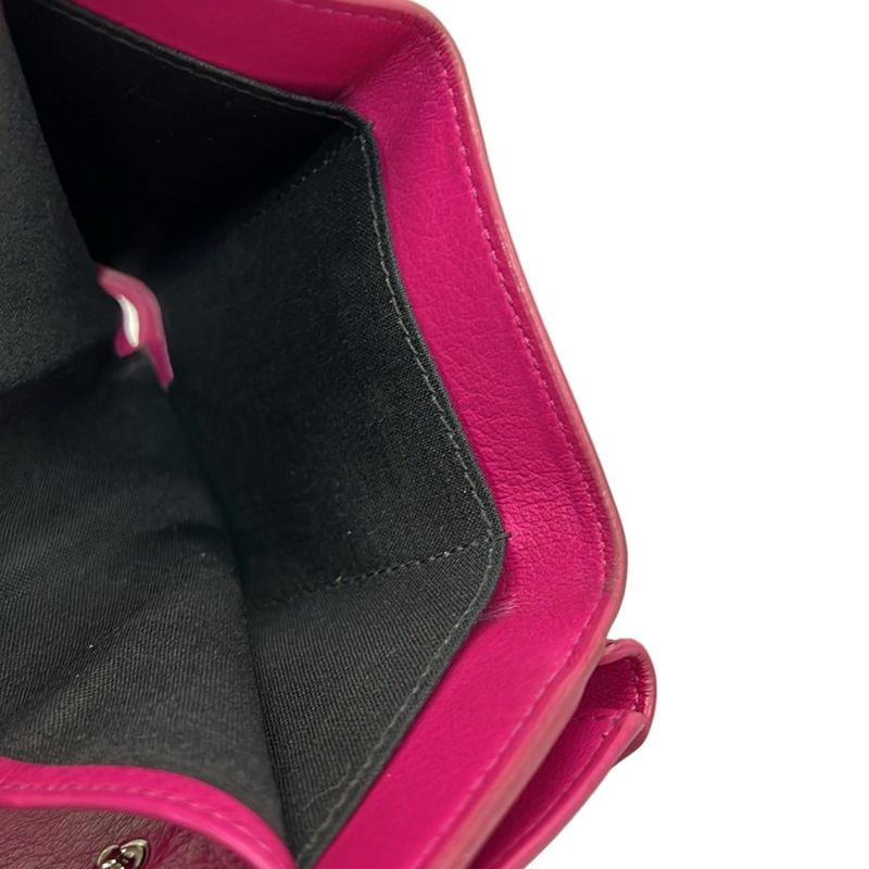Balenciaga Trifold Wallet Paper Mini Wallet 391446 Pink Leather
