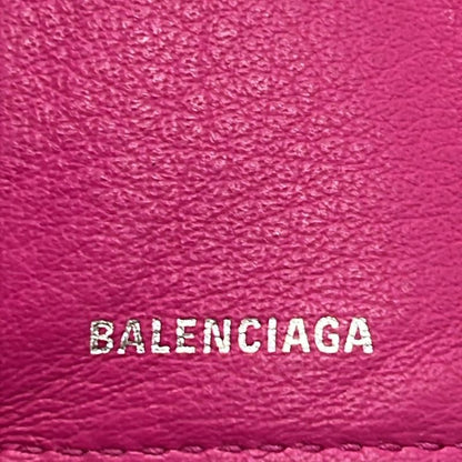 Balenciaga Trifold Wallet Paper Mini Wallet 391446 Pink Leather