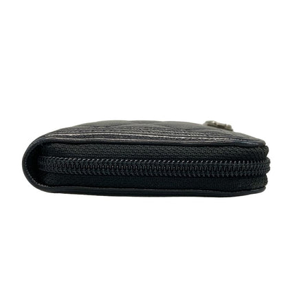 Chanel Long Wallet Boy Chanel A80288 Black Round Zipper / Vintage Silver