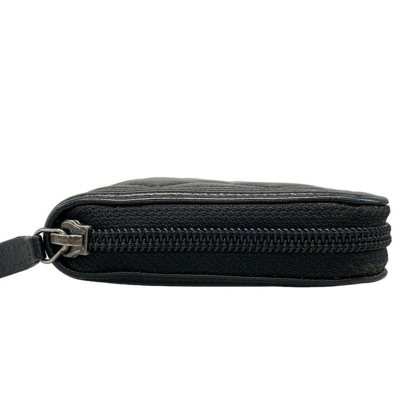 Chanel Long Wallet Boy Chanel A80288 Black Round Zipper / Vintage Silver