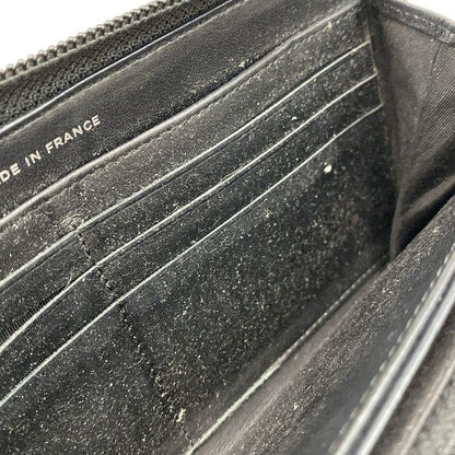 Chanel Long Wallet Boy Chanel A80288 Black Round Zipper / Vintage Silver