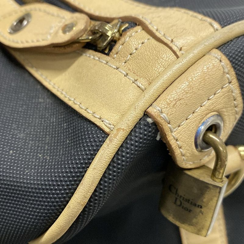 Christian Diorsports Boston Bag - Navy And Beige Main Item Unlocked Leather