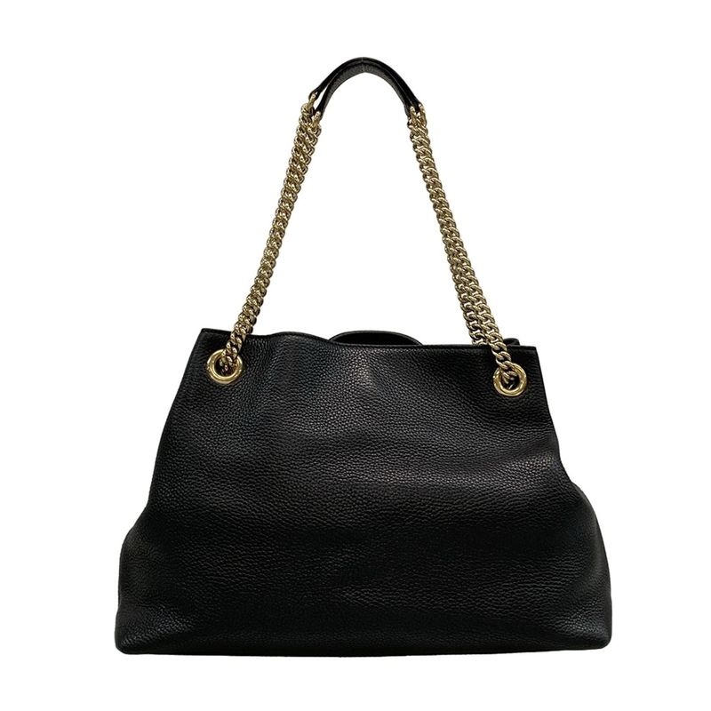 Gucci Tote Bag Soho 536196 Black Chain Shoulder Leather