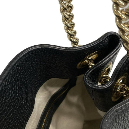 Gucci Tote Bag Soho 536196 Black Chain Shoulder Leather