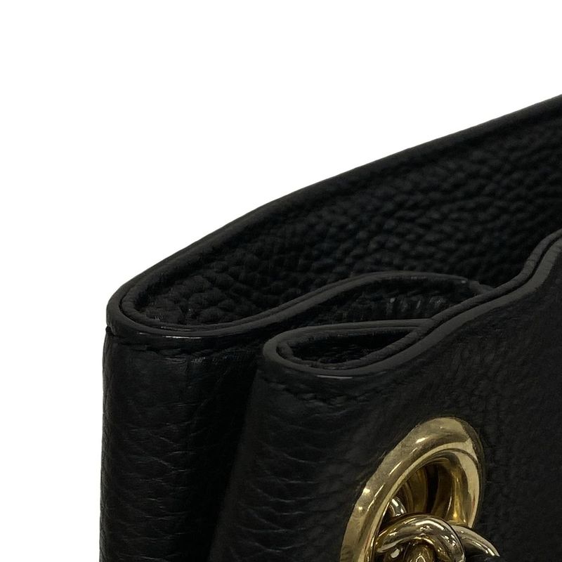 Gucci Tote Bag Soho 536196 Black Chain Shoulder Leather