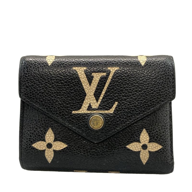 Louis Vuitton Bicolor Monogram Empreinte Portefeuille Victorine M80968 Noir