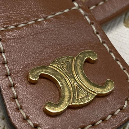 Celine Shoulder Bag Beauty Mini Buzas/triomphe Canvas 196702bzj.01bc White And