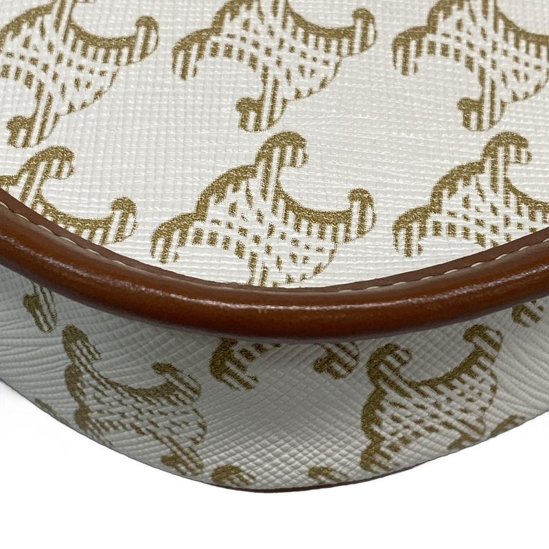 Celine Shoulder Bag Beauty Mini Buzas/triomphe Canvas 196702bzj.01bc White And