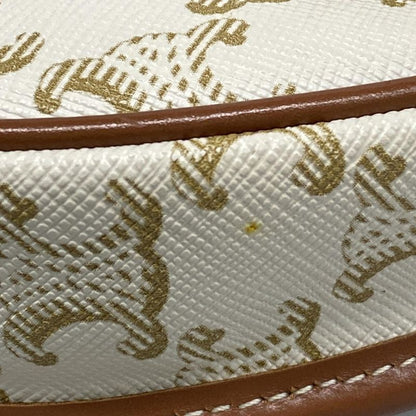 Celine Shoulder Bag Beauty Mini Buzas/triomphe Canvas 196702bzj.01bc White And