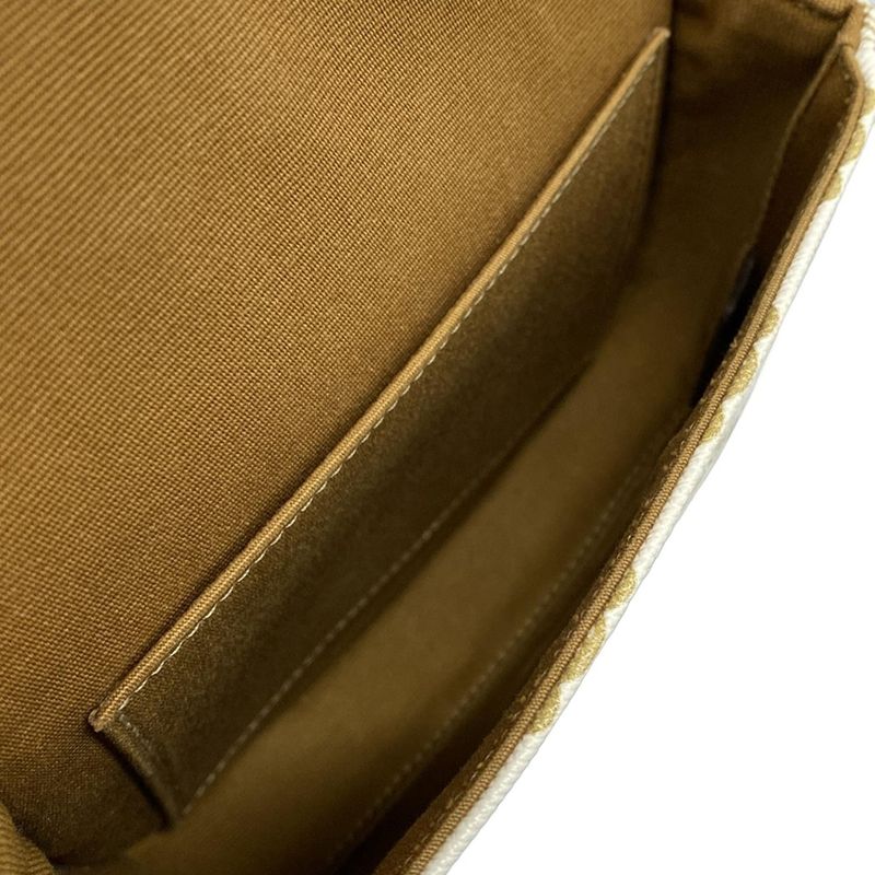 Celine Shoulder Bag Beauty Mini Buzas/triomphe Canvas 196702bzj.01bc White And