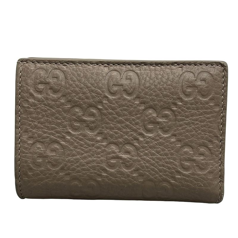 Gucci Bifold Wallet With GG Emblem Medium Wallet 815874 Beige GG Pattern Leather